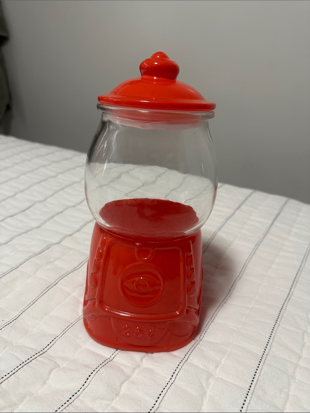 Red Candy Gumball Glass Dispenser